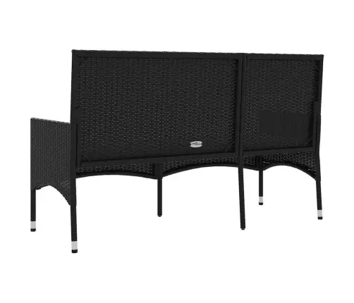 Trīsvietīgs Dārza Sols Ar Matračiem, Melna Pe Rotangpalma Vidaxl