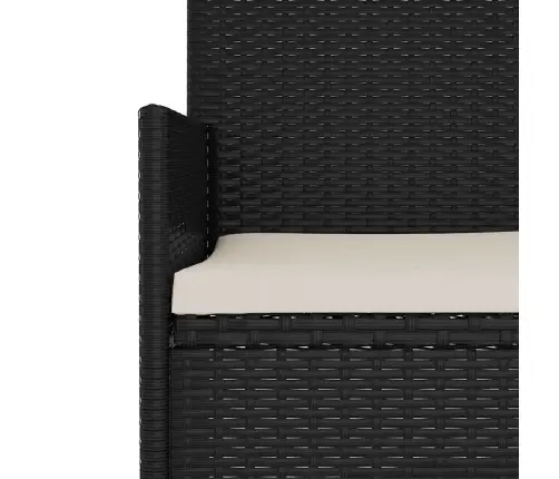 Trīsvietīgs Dārza Sols Ar Matračiem, Melna Pe Rotangpalma Vidaxl