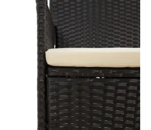 4-Daļīgs Dārza Atpūtas Mēbeļu Komplekts, Melna Pe Rotangpalma Vidaxl