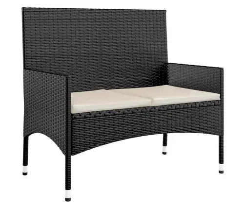 4-Daļīgs Dārza Atpūtas Mēbeļu Komplekts, Melna Pe Rotangpalma Vidaxl