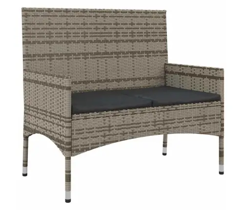 4-Osaline Aiamööblikomplekt Patjadega, Hall, Polürotang