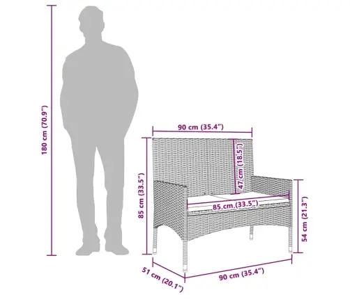 4-Daļīgs Dārza Atpūtas Mēbeļu Komplekts, Melna Pe Rotangpalma Vidaxl