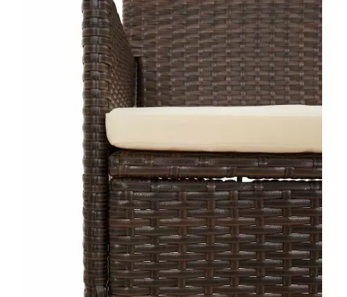 4-Daļīgs Dārza Atpūtas Mēbeļu Komplekts, Brūna Pe Rotangpalma Vidaxl