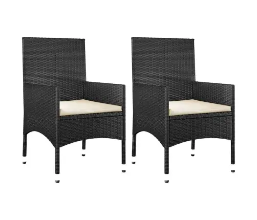 4-Daļīgs Dārza Atpūtas Mēbeļu Komplekts, Melna Pe Rotangpalma Vidaxl