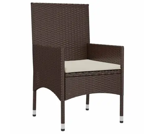 Sodo Komplektas Su Pagalvėlėmis, 4 Dalių, Rudas, Poliratanas