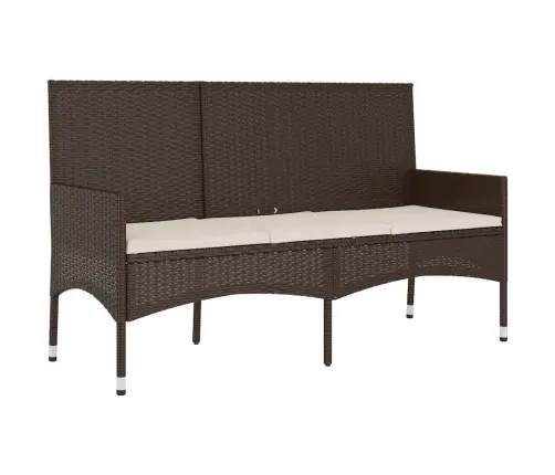 Sodo Komplektas Su Pagalvėlėmis, 4 Dalių, Rudas, Poliratanas