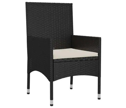 Sodo Komplektas Su Pagalvėlėmis, 4 Dalių, Juodas, Poliratanas