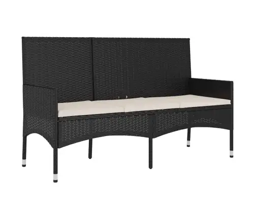 Sodo Komplektas Su Pagalvėlėmis, 4 Dalių, Juodas, Poliratanas