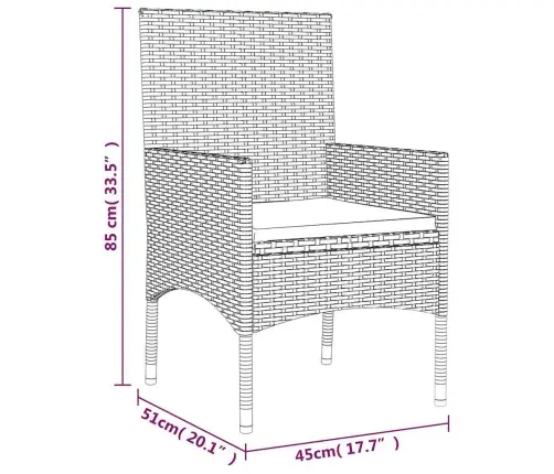 4-Daļīgs Dārza Atpūtas Mēbeļu Komplekts, Pelēka Pe Rotangpalma Vidaxl