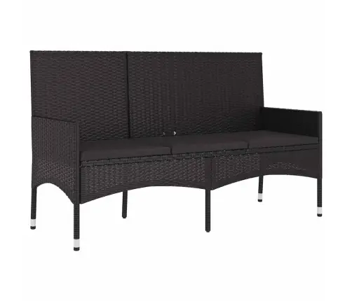 4-Osaline Aiamööblikomplekt Patjadega, Must, Polürotang