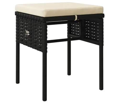 6-Daļīgs Dārza Atpūtas Mēbeļu Komplekts, Melna Pe Rotangpalma Vidaxl