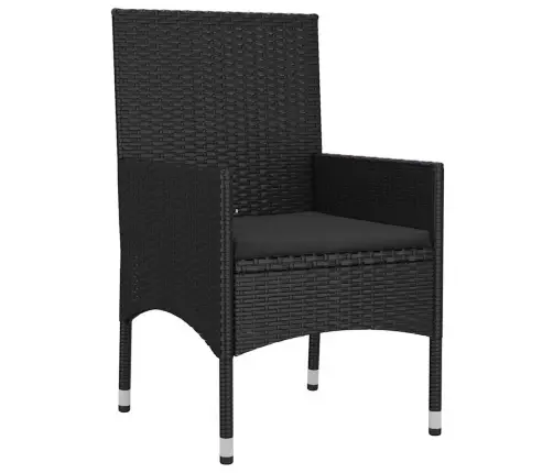 6-Daļīgs Dārza Atpūtas Mēbeļu Komplekts, Melna Pe Rotangpalma Vidaxl