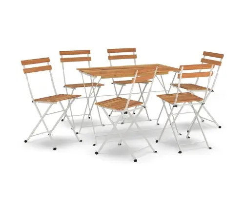 Sulankstomas Bistro Komplektas, 7 Dalių, Akacija Ir Plienas