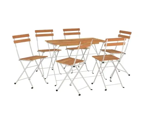 Sulankstomas Bistro Komplektas, 7 Dalių, Akacija Ir Plienas