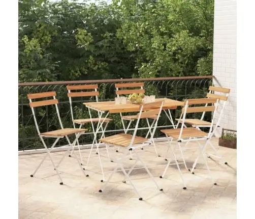 Sulankstomas Bistro Komplektas, 7 Dalių, Akacija Ir Plienas