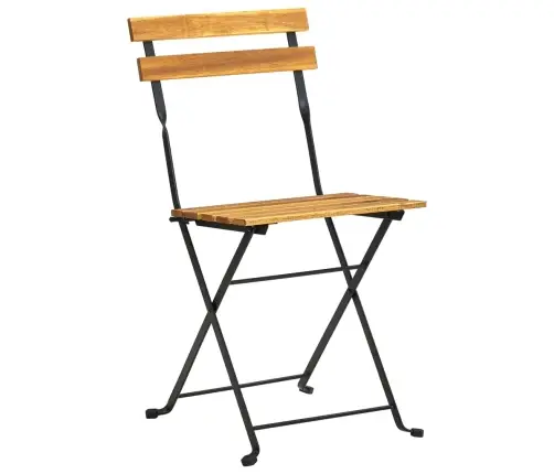 Saliekami Dārza Krēsli, 6 Gab., Tērauds Un Akācijas Masīvkoks Vidaxl