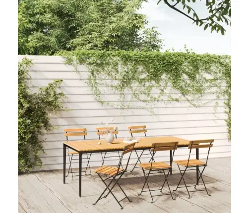 Saliekami Dārza Krēsli, 6 Gab., Tērauds Un Akācijas Masīvkoks Vidaxl