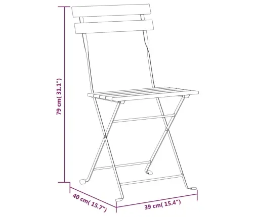 Saliekami Dārza Krēsli, 8 Gab., Tērauds Un Akācijas Masīvkoks Vidaxl