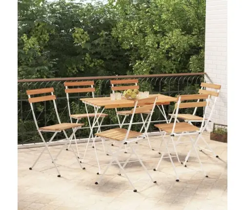 Kokkupandavad Bistrootoolid 6 Tk, Akaatsiapuit Ja Teras