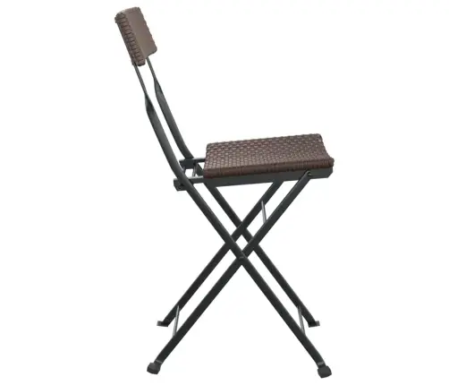 Saliekami Bistro Krēsli, 6 Gab., Brūni, Pe Rotangpalma, Tērauds Vidaxl