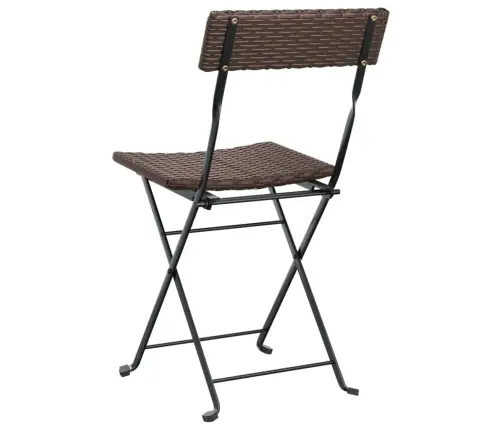 Saliekami Bistro Krēsli, 6 Gab., Brūni, Pe Rotangpalma, Tērauds Vidaxl