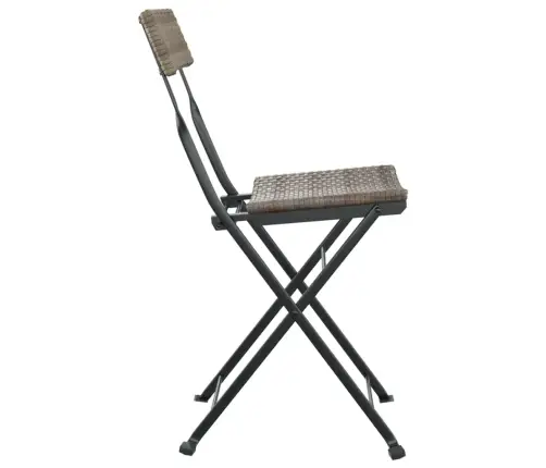 Saliekami Bistro Krēsli, 8 Gab.,Pelēks, Pe Rotangpalma, Tērauds Vidaxl Saliekami Bistro Krēsli, 8 Gab.,Pelēks, Pe Rotangpalma, Tērauds Vidaxl