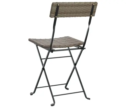 Saliekami Bistro Krēsli, 8 Gab.,Pelēks, Pe Rotangpalma, Tērauds Vidaxl Saliekami Bistro Krēsli, 8 Gab.,Pelēks, Pe Rotangpalma, Tērauds Vidaxl