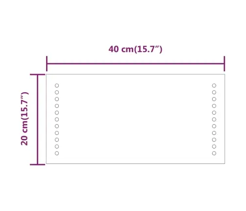 Vonios Kambario Led Veidrodis, 20X40Cm Vonios Kambario Led Veidrodis, 20X40Cm