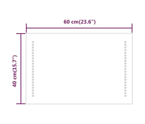 Vannasistabas Spogulis Ar Led, 40X60 Cm Vidaxl