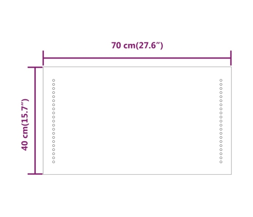 Vannasistabas Spogulis Ar Led, 40X70 Cm Vidaxl