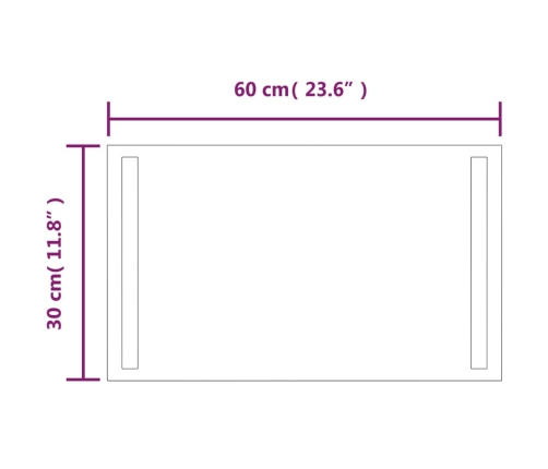 Vannasistabas Spogulis Ar Led, 30X60 Cm Vidaxl