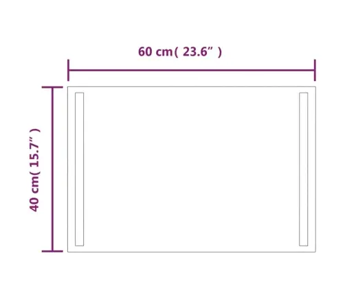 Vonios Kambario Led Veidrodis, 40X60Cm