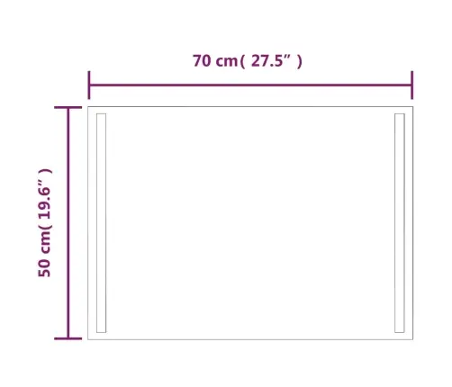 Vonios Kambario Led Veidrodis, 50X70Cm