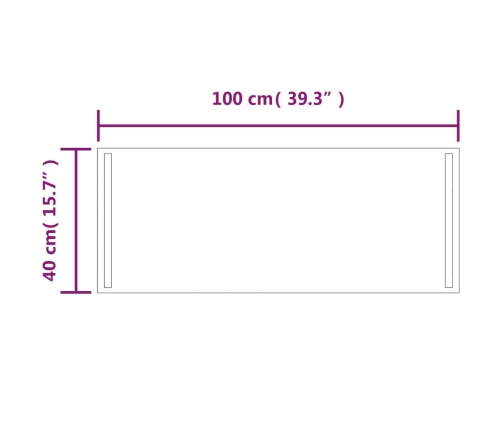 Vannasistabas Spogulis Ar Led, 40X100 Cm Vidaxl