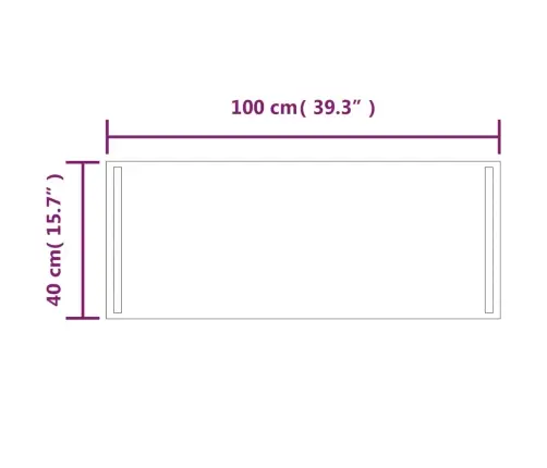 Led-Vannitoapeegel, 40X100 Cm