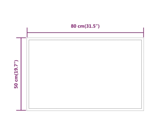 Vannasistabas Spogulis Ar Led, 50X80 Cm Vidaxl