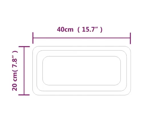 Vonios Kambario Led Veidrodis, 20X40Cm