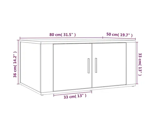 Kafijas Galdiņš, Kvēpināta Ozolkoka, 80X50X36 Cm Vidaxl