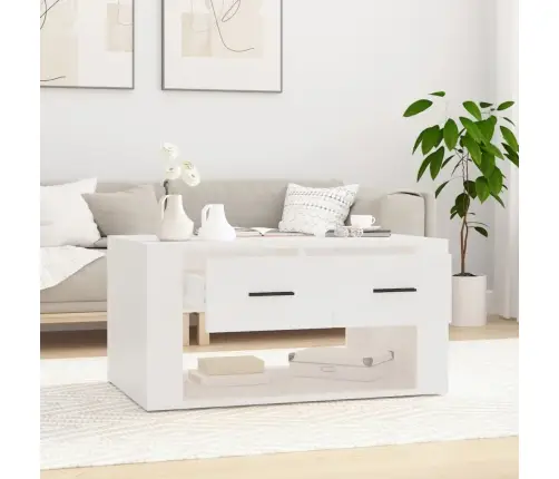 Kafijas Galdiņš, Balts, 80X50X40 Cm, Inženierijas Koks Vidaxl