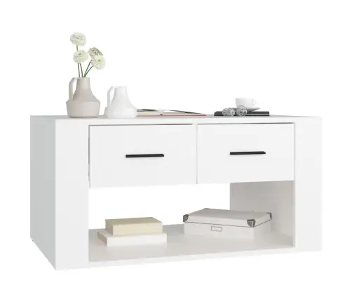 Kafijas Galdiņš, Balts, 80X50X40 Cm, Inženierijas Koks Vidaxl