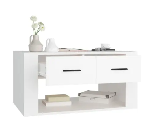 Kafijas Galdiņš, Balts, 80X50X40 Cm, Inženierijas Koks Vidaxl