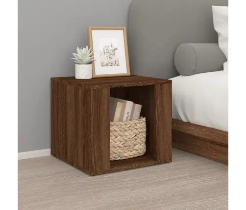 Naktinis Staliukas, Rudas Ąžuolo, 41X40X36cm Apdirbta Mediena
