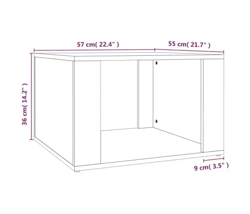 Naktsskapītis, Betona Pelēks, 57X55X36 Cm, Inženierijas Koks Vidaxl