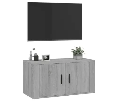 Sienas Tv Skapītis, Pelēcīga Ozolkoka Krāsa, 80X34,5X40 Cm Vidaxl