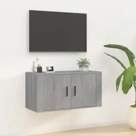 Sienas Tv Skapītis, Pelēcīga Ozolkoka Krāsa, 80X34,5X40 Cm Vidaxl
