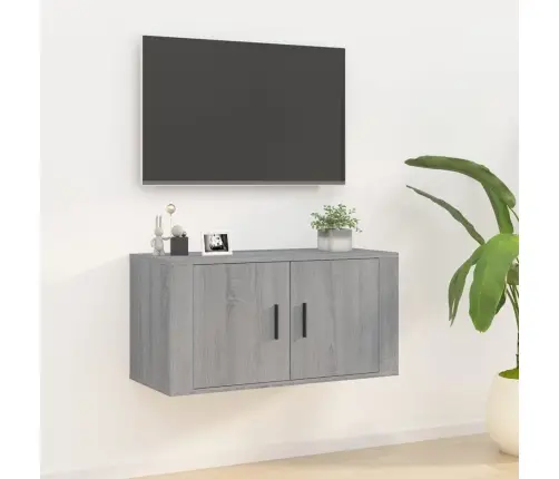 Sienas Tv Skapītis, Pelēcīga Ozolkoka Krāsa, 80X34,5X40 Cm Vidaxl