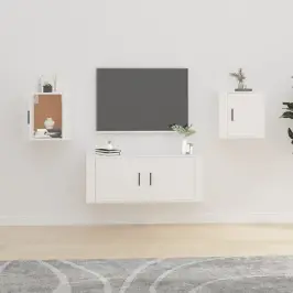Sienas Tv Skapīši, 2 Gab., Spīdīgi Balti, 40X34,5X40 Cm Vidaxl