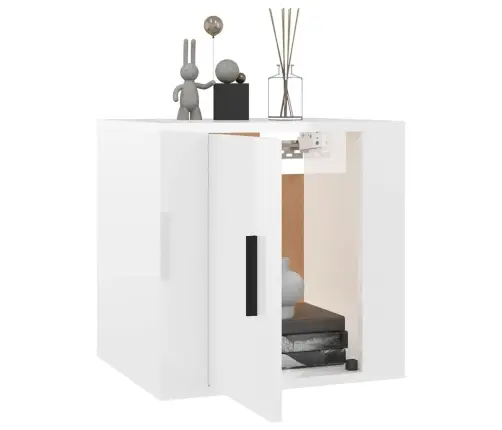 Sieninė Televizoriaus Spintelė, Balta, 40X34,5X40cm Blizgi