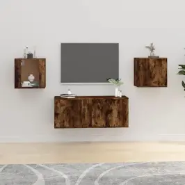 Sienas Tv Skapīši, 2 Gab., Kvēpināta Ozolkoka, 40X34,5X40 Cm Vidaxl