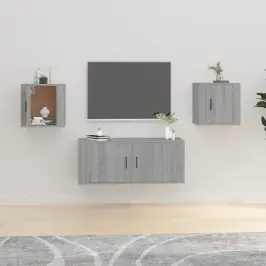 Sienas Tv Skapīši, 2 Gab., Pelēcīga Ozolkoka, 40X34,5X40 Cm Vidaxl